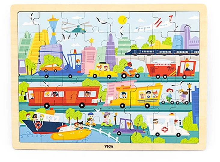 Viga Dėlionė 48 vnt. - Transporto priemonės
