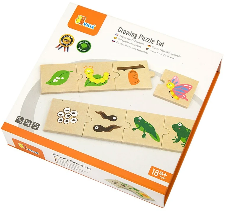 Viga Toys Medinės Dėlionės Augantys Gyvūnai ir Augalai