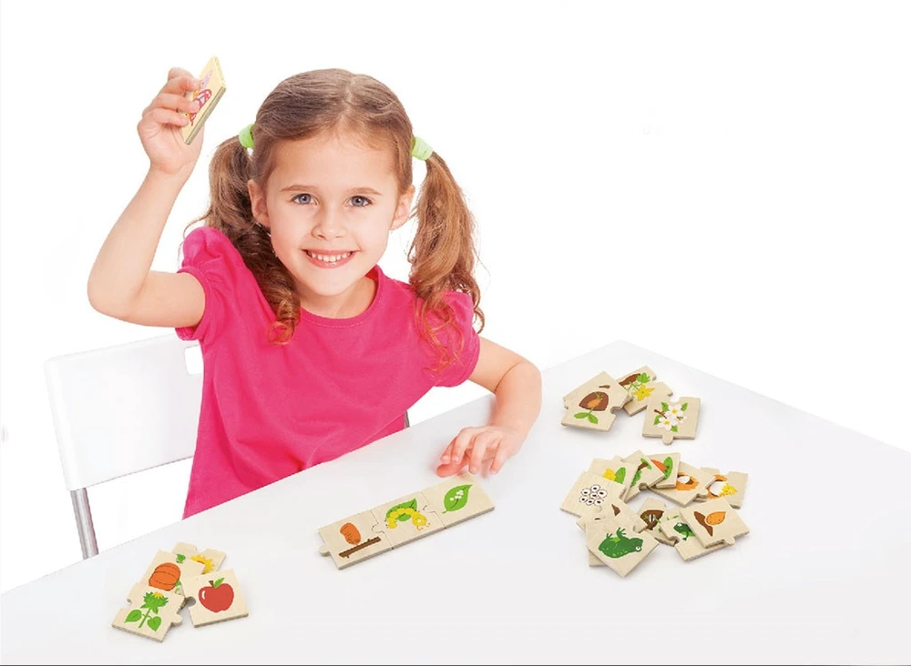 Viga Toys Medinės Dėlionės Augantys Gyvūnai ir Augalai