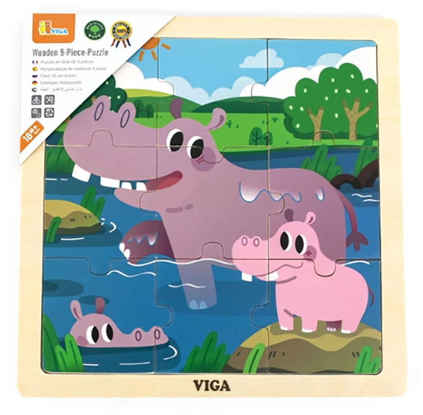 Viga Dėlionė 9 vnt. - Begemotai