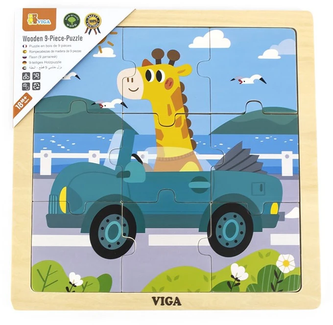Viga Dėlionė 9 vnt. - Žirafa automobilyje