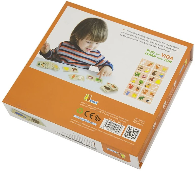 Viga Medinė Dėlionė - Ką Valgo Gyvūnai