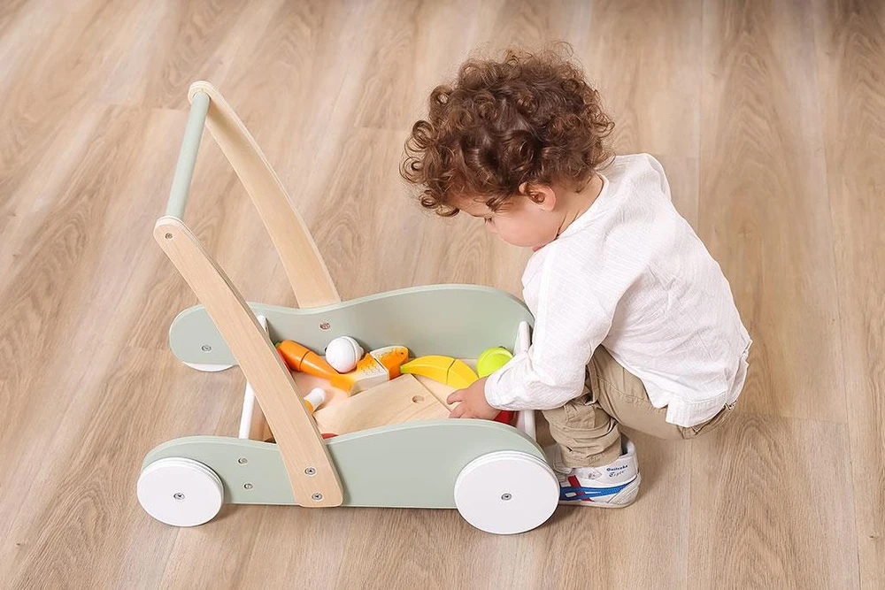 „Viga Polarb“ medinis vežimėlis 2in1 Pusher Walker