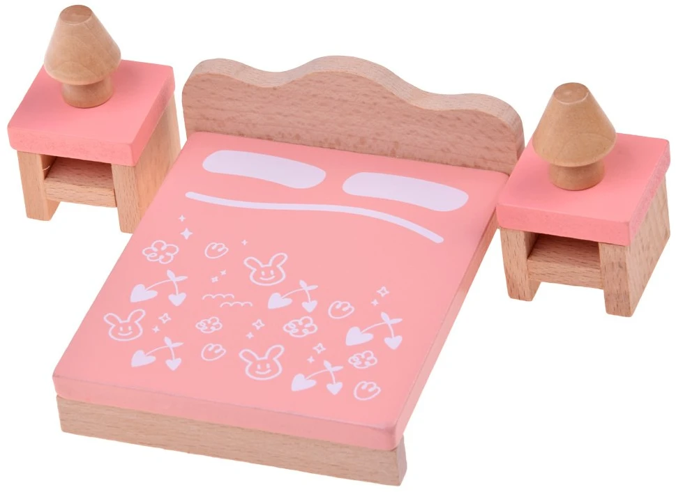 Jokomisiada Wooden Dollhouse Furniture, 34-Piece Home Furnishing Set ZA6358