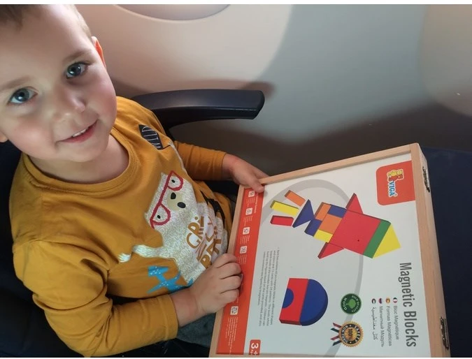 Medinis dėklas su magnetinėmis Viga kaladėlėmis vaikams