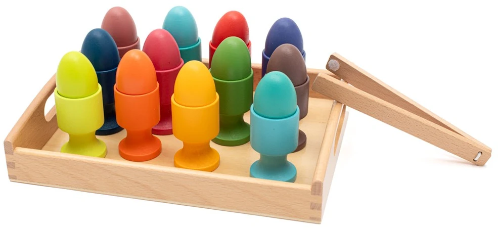 Medinis kiaušinių rūšiavimo žaislas Montessori Baby Mix