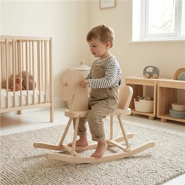 Medinis supamasis arkliukas vaikams Baby Mix natūralios spalvos
