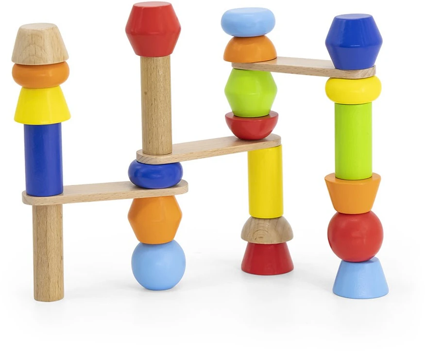 Viga Vigos mediniai geometriniai blokai Dėlionė 52 EL.