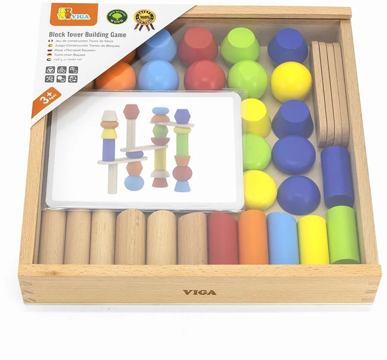 Viga Vigos mediniai geometriniai blokai Dėlionė 52 EL.