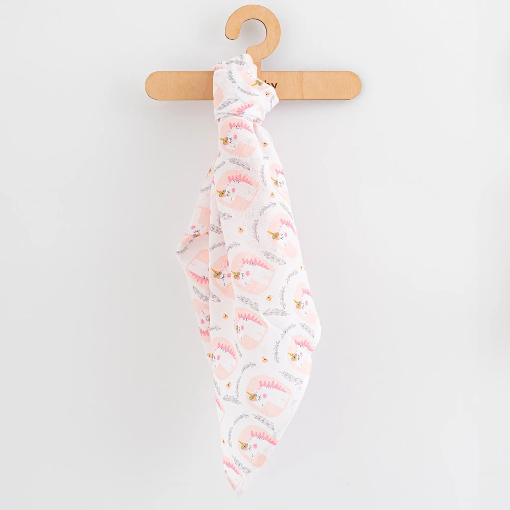 Medvilninės sauskelnės su spauda New Baby 70x80 cm, 3 vnt., mergaitėms