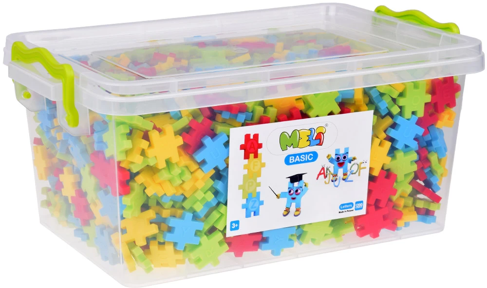Meli Construction Blocks Waffles Basic Letters 1200-pieces with letters ZA5668