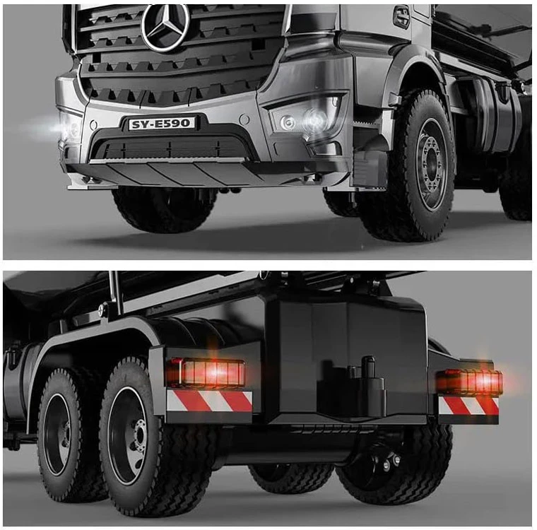 Mercedes Arocs METAL vairuojamas savivartis EE su puspriekabe 1:20 RC0667