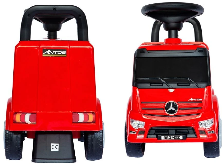 Mercedes - Benz Antos paspiriamukas sunkvežimis su garso ir šviesos funkcijomis – raudonas