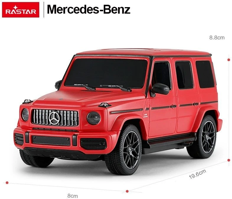 Mercedes-Benz G63 R/C mastelis 1:24 Rastar 95800 nuotoliniu būdu valdomas raudonas automobilis