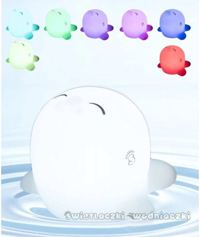 Mescomp Mobilioji auklė silikoninė plaukiojanti fokos formos LED lempa