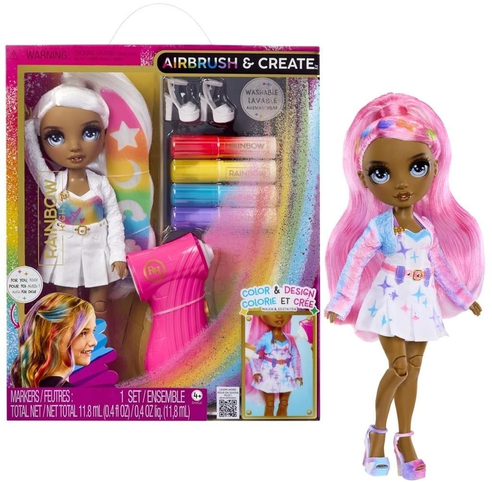 Rainbow High Air Brush & Create lėlė – su pilkomis akimis (543367/3)
