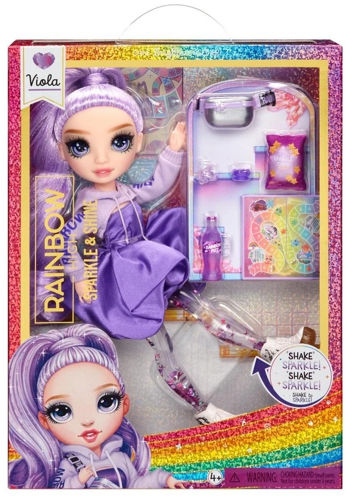 MGA Lėlė Rainbow High Sparkle & Shine Viola su blizgančiomis kojomis