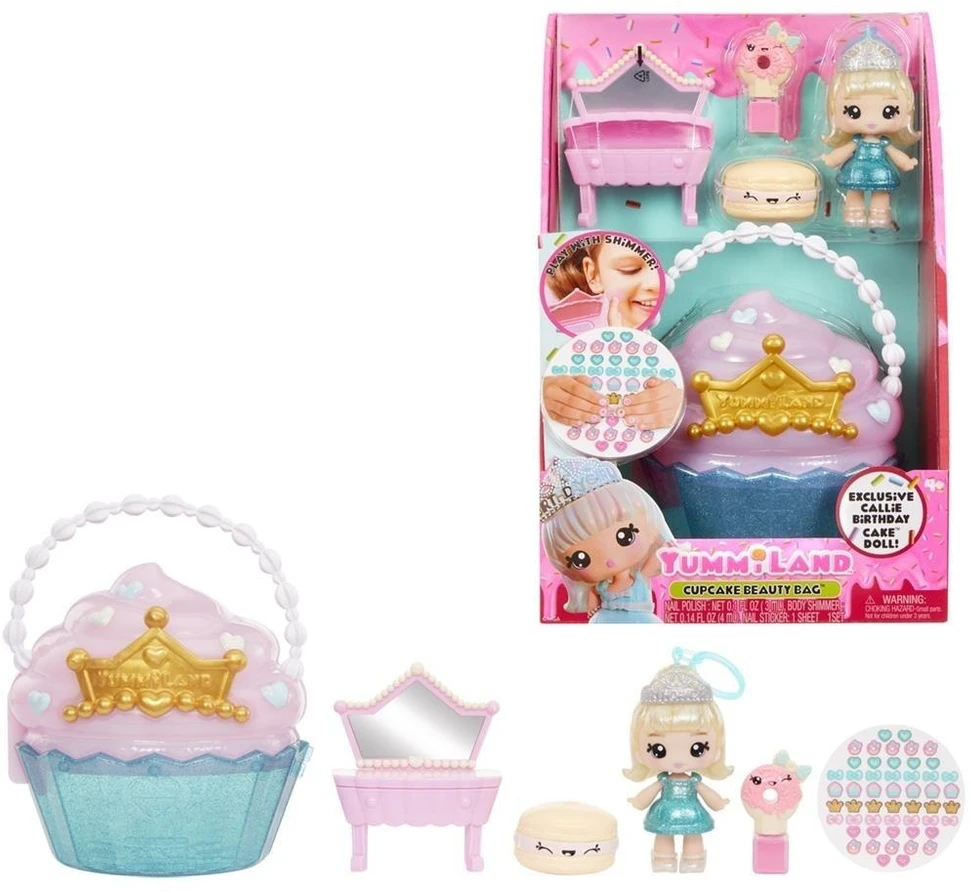 MGA Lėlė yummiland beauty bag + lip gloss cupcake