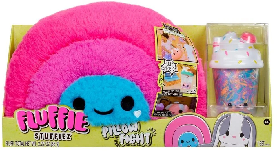 MGA 513056EUC Fluffie Stuffiez Pillow Fight- Vaivorykštė