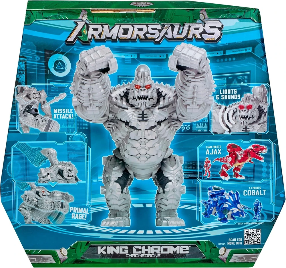MGA Armorsaurs žaislai vaikams veiksmo figūrėlė King Chrome 252566-EUC