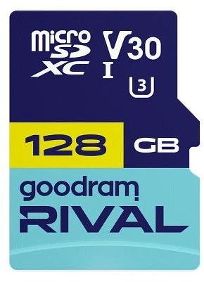 Atminties kortelė GOODRAM RIVAL M3AA 128 GB Micro SDXC V30 UHS-I U3 + adapteris (GGSM3AA-1280R12)