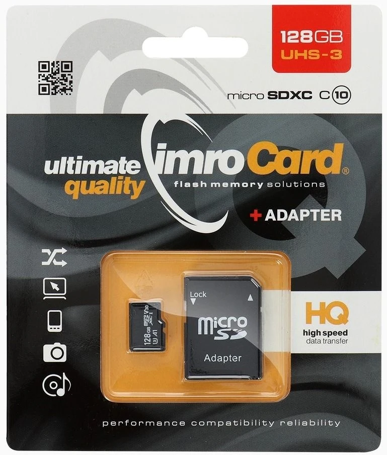 Atminties kortelė Micro SDXC 128GB Imro+ adp 10C UHS-3