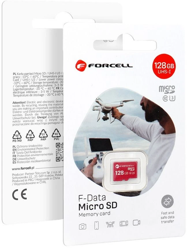 FORCELL F-DATA atminties kortelė 128GB UHS-I U3 10 klasė