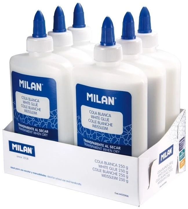 Milan Skystas baltas klijai 250 g butelyje 6 vnt