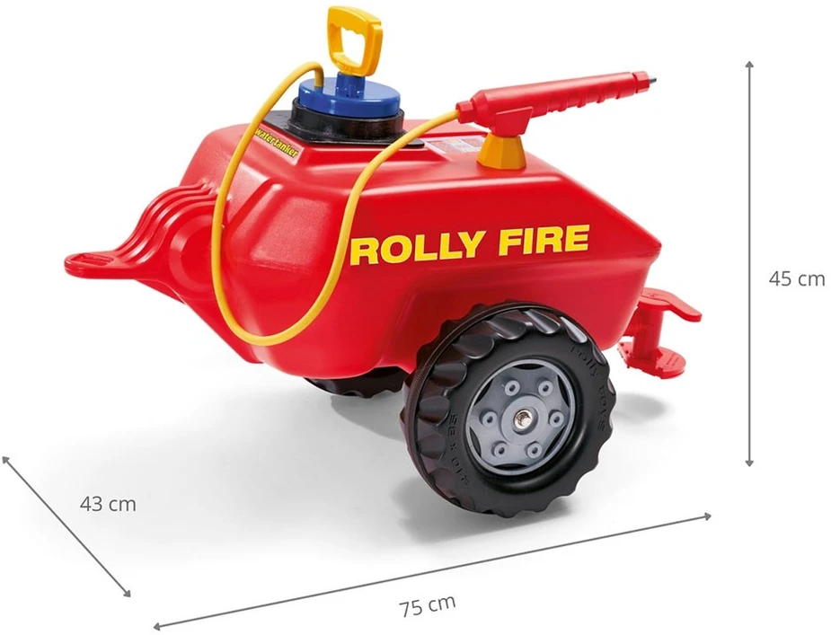 Rolly Toys „Roll Toys RollTrailer“ tanklaivio priekaba prie traktoriaus ugniagesių brigados 5L