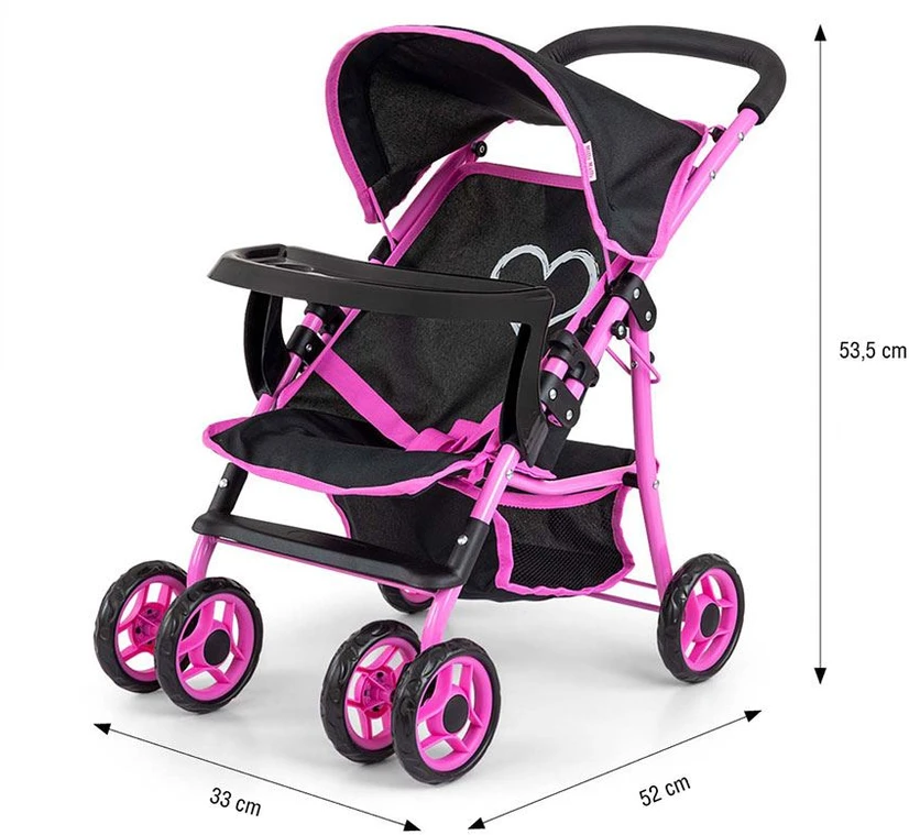 MILLY MALLY 5520 Kate Prestige lėlių vežimėlis juodas