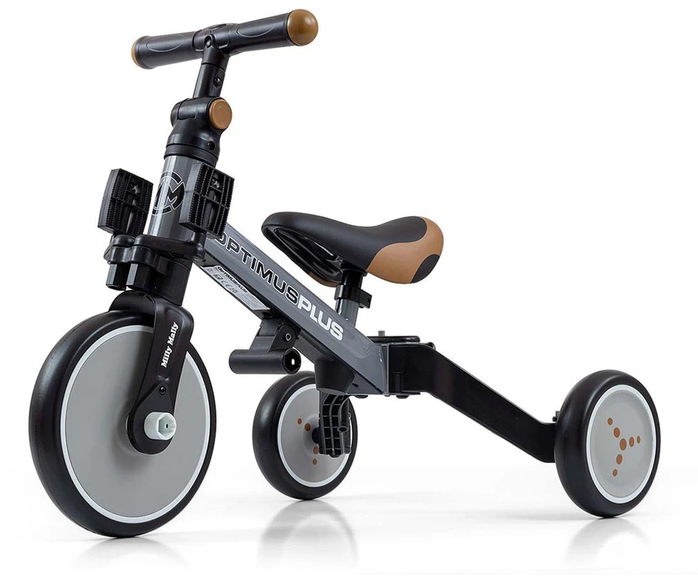 MILLY MALLY 4in1 Dviratis OPTIMUS Plus pilkas