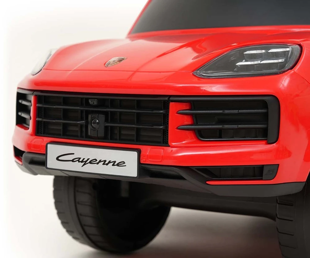 Milly Mally Porsche Cayenne raudonas važiuojamas automobilis su kreipiamuoju strypu