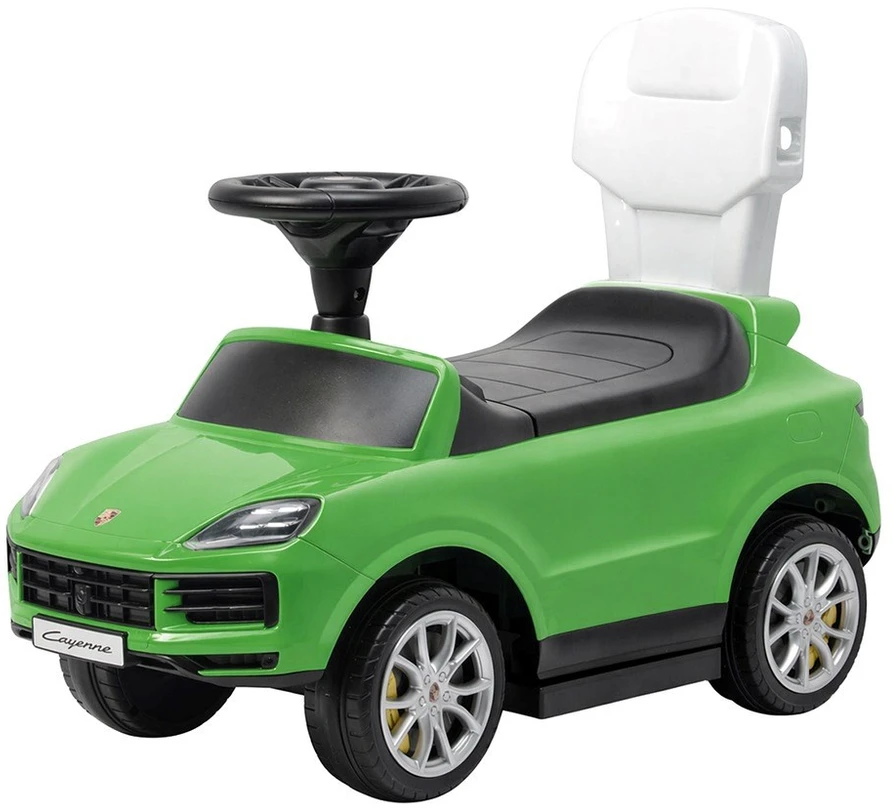 Milly Mally Porsche Cayenne žalias važiuojamasis automobilis su kreipiamuoju strypu