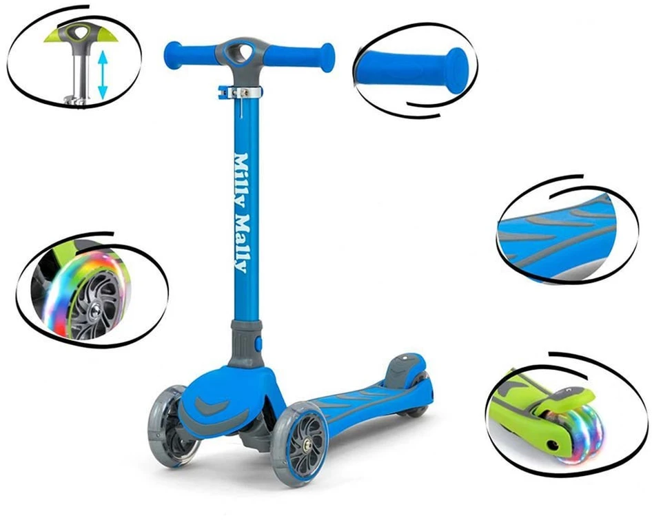 MILLY MALLY 3000 Motoroleris SCOOTER Boogie mėlynas