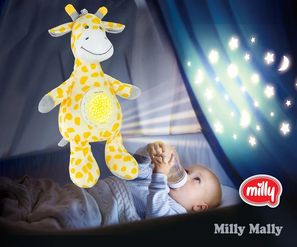 MILLY MALLY Milly žirafos projektoriaus pliušinis žaislas