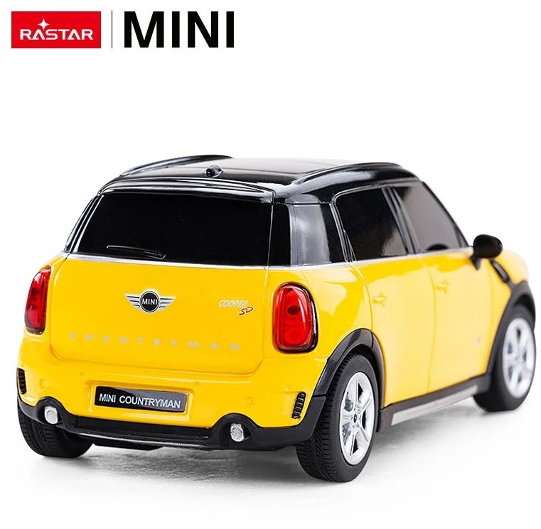 Mini Cooper S Countryman mastelio 1:24 Rastar 71700 geltonas valdomas automobilis