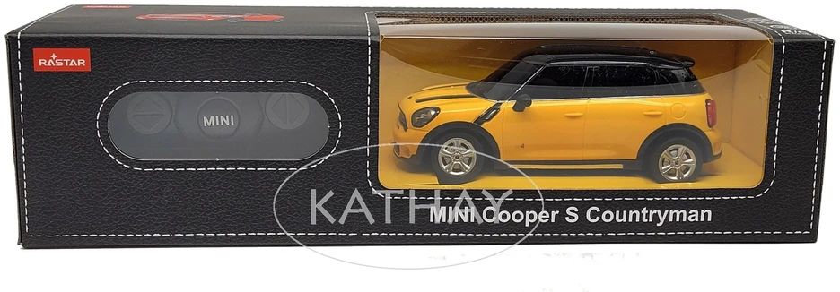 Mini Cooper S Countryman mastelio 1:24 Rastar 71700 geltonas valdomas automobilis