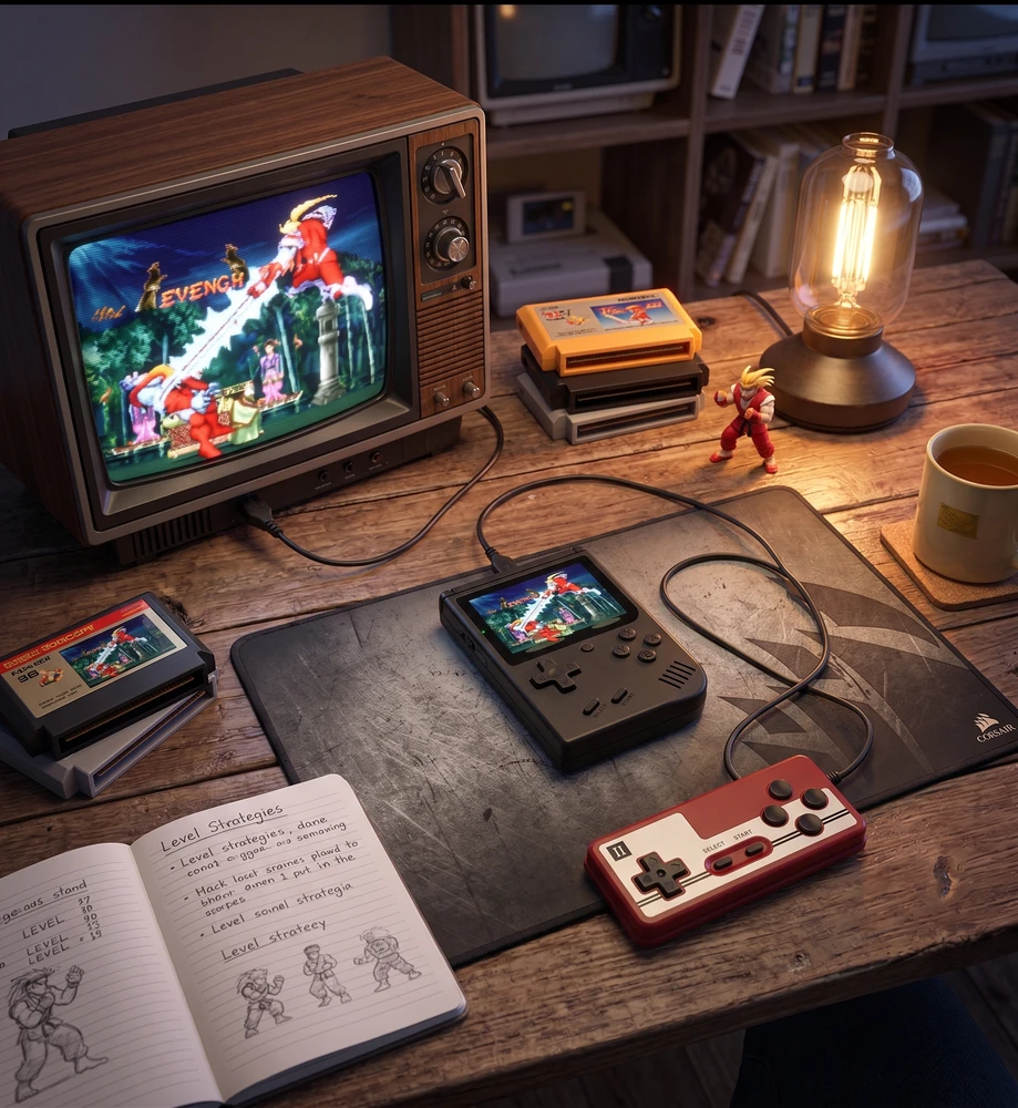 „Mini Portable Console SP 400“ retro žaidimų konsolė - juoda (dviem žaidėjams)