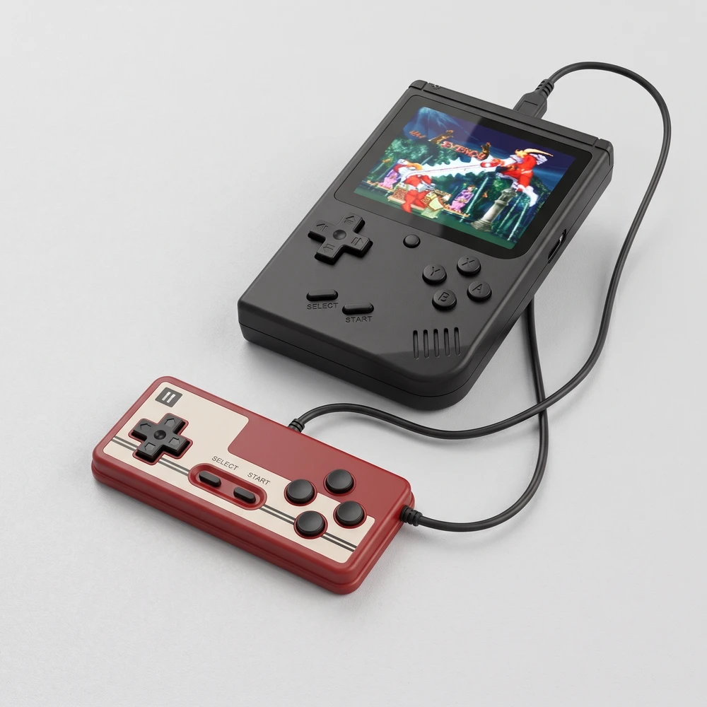„Mini Portable Console SP 400“ retro žaidimų konsolė - juoda (dviem žaidėjams)