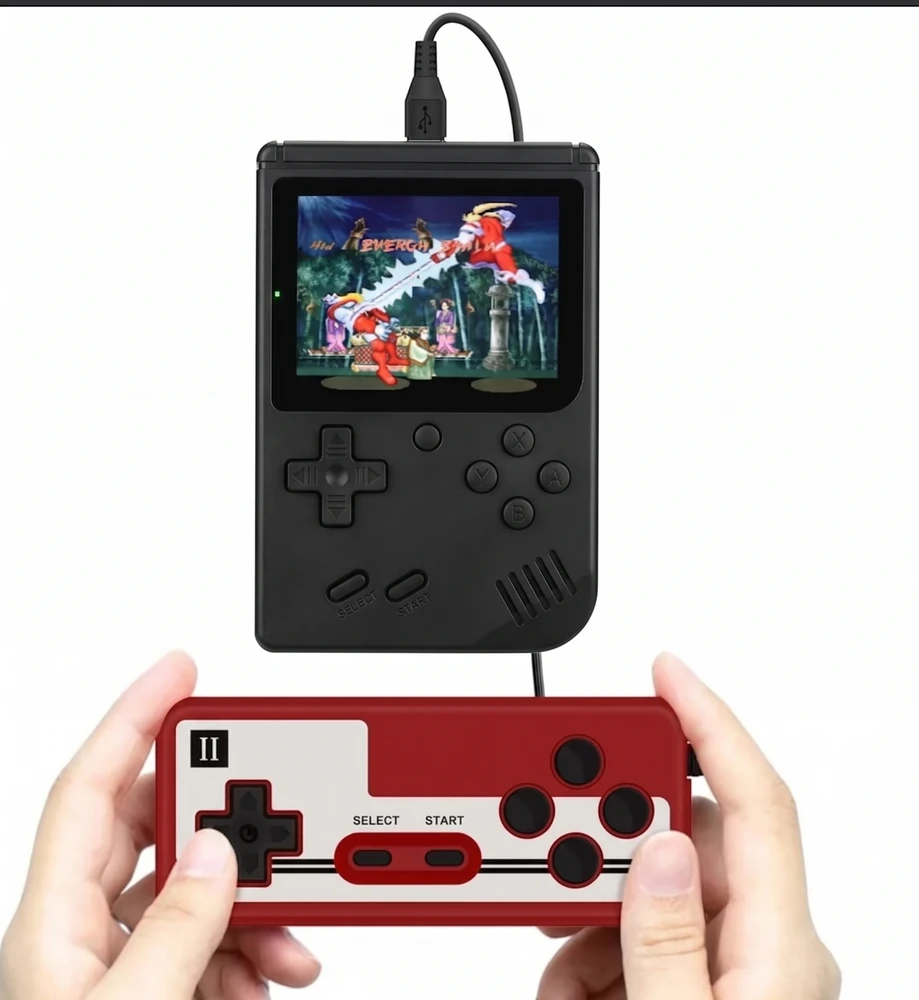 „Mini Portable Console SP 400“ retro žaidimų konsolė - juoda (dviem žaidėjams)