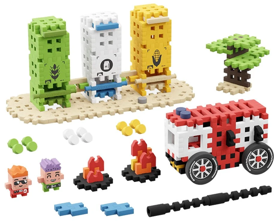 Mini vafliniai kaladėlės Marioinex ugniagesio veiksmas 148 vnt 2 figūrėlės