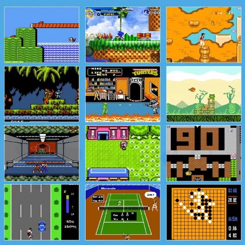 „Mini Portable Console SP 400“ retro žaidimų konsolė - mėlyna (dviem žaidėjams)