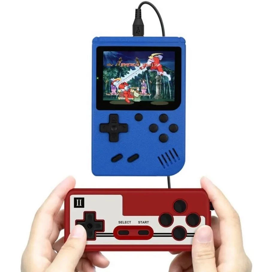 „Mini Portable Console SP 400“ retro žaidimų konsolė - mėlyna (dviem žaidėjams)