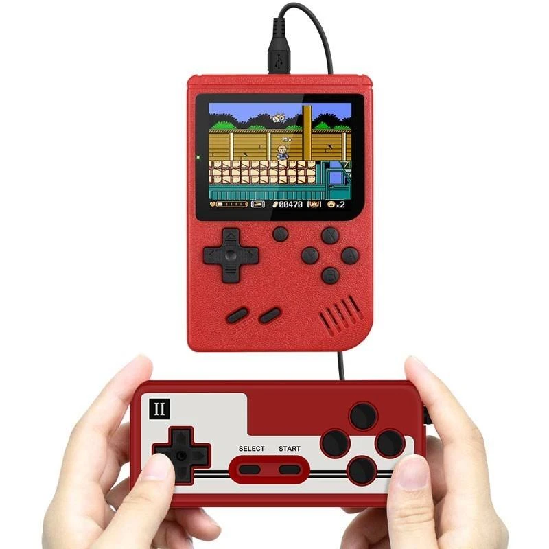 Retro Žaidimų Konsolė "SP 400 - Mini" Nešiojama (Dviem Žaidėjams) - Raudona