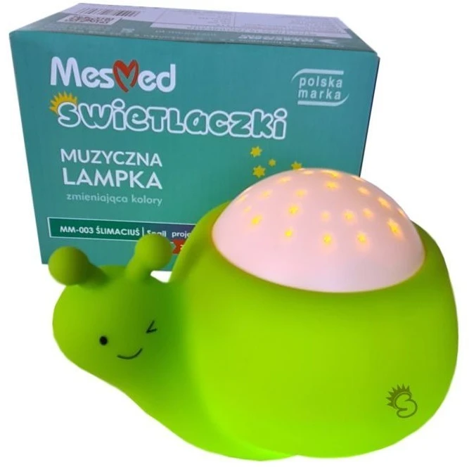 Mobilioji auklė su naktine lempa ir projektoriumi Świetlaczek ślimaciuś mm003 Mescomp