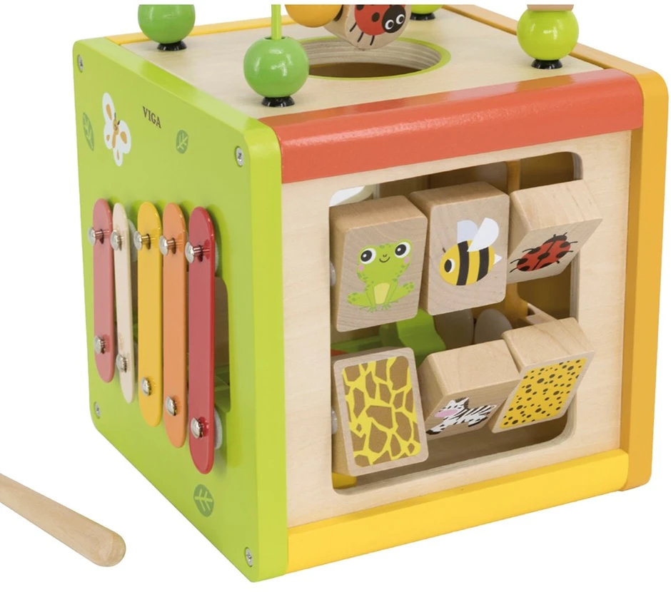 VIGA medinė edukacinė kubas 5in1