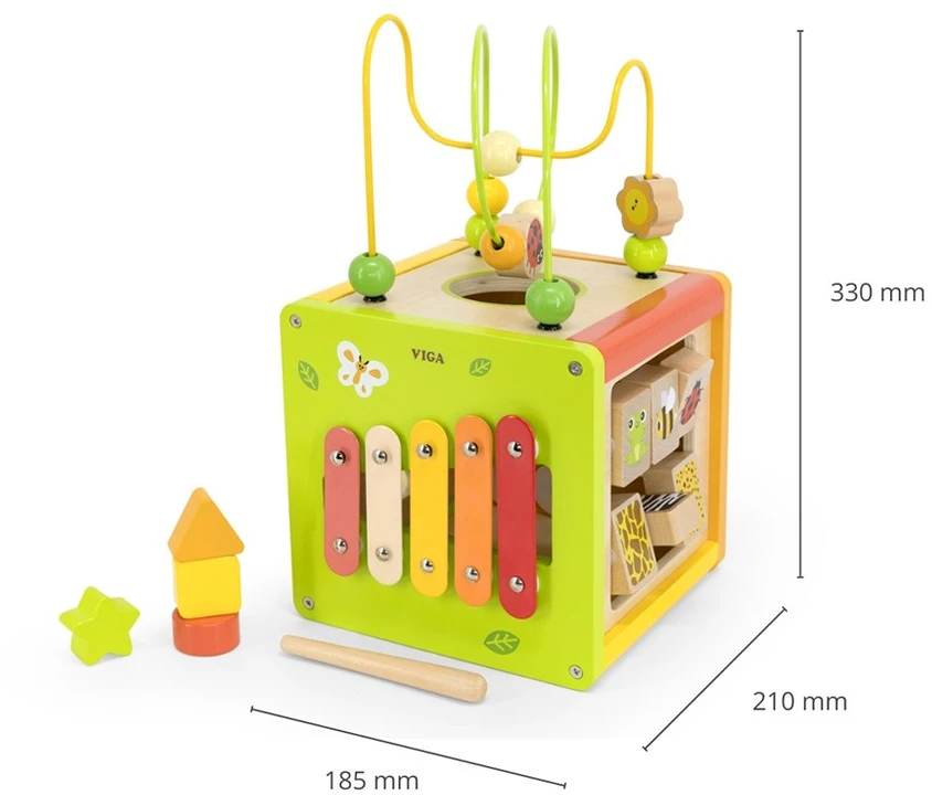 VIGA medinė edukacinė kubas 5in1