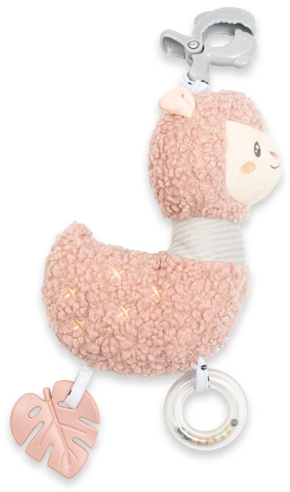 Mokomasis pliušinis žaislas su muzikine dėžute ir segtuku New Baby Lama