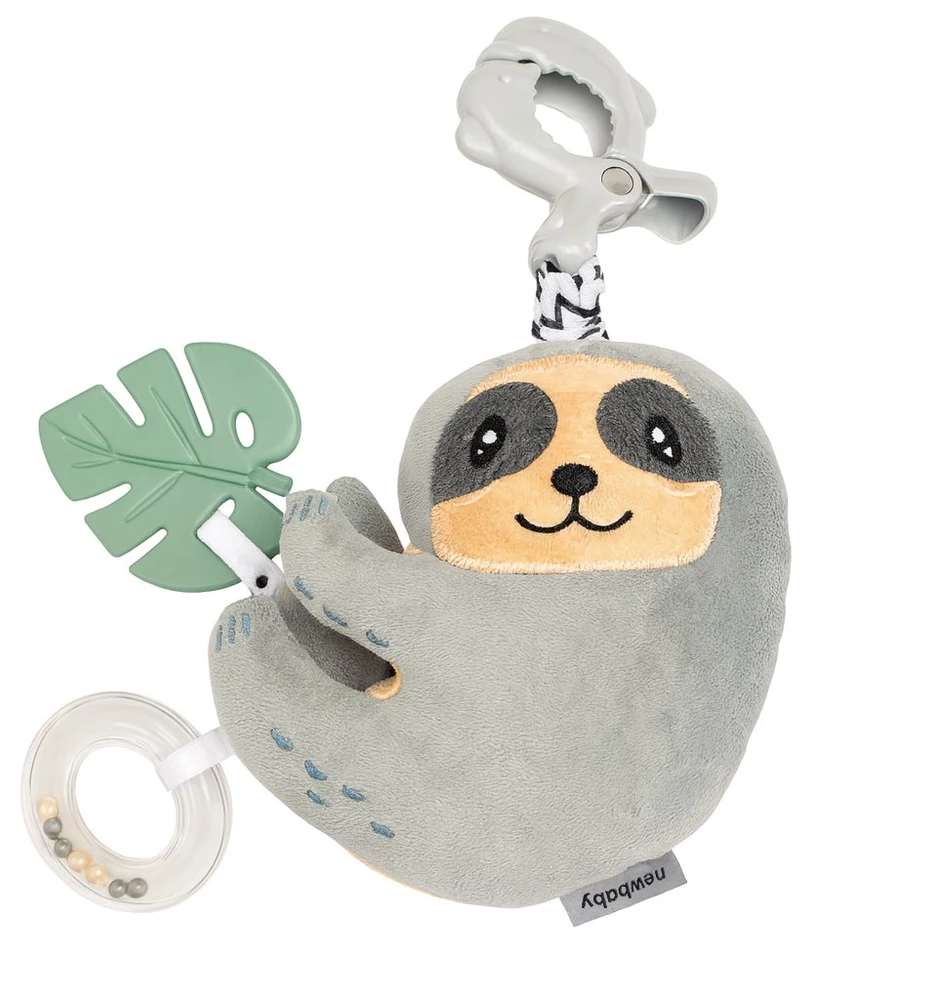 Mokomasis pliušinis žaislas su muzikine dėžute ir segtuku New Baby Sloth