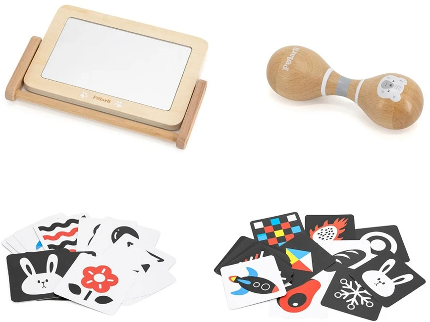 Viga PolarB medinis edukacinis žaislų rinkinys Grow-with-Me Box (0 - 6 mėn.)